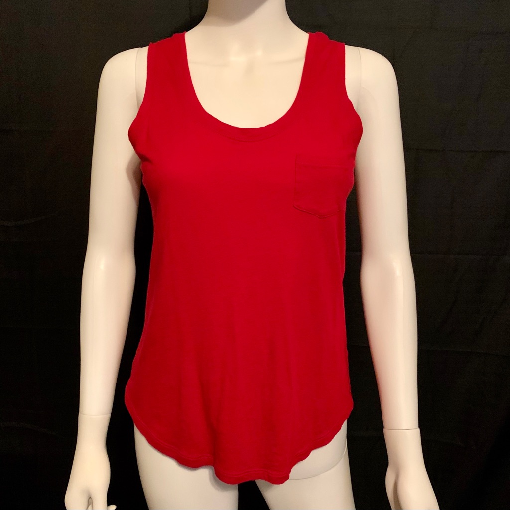 Express Basic Red Pocket Tank